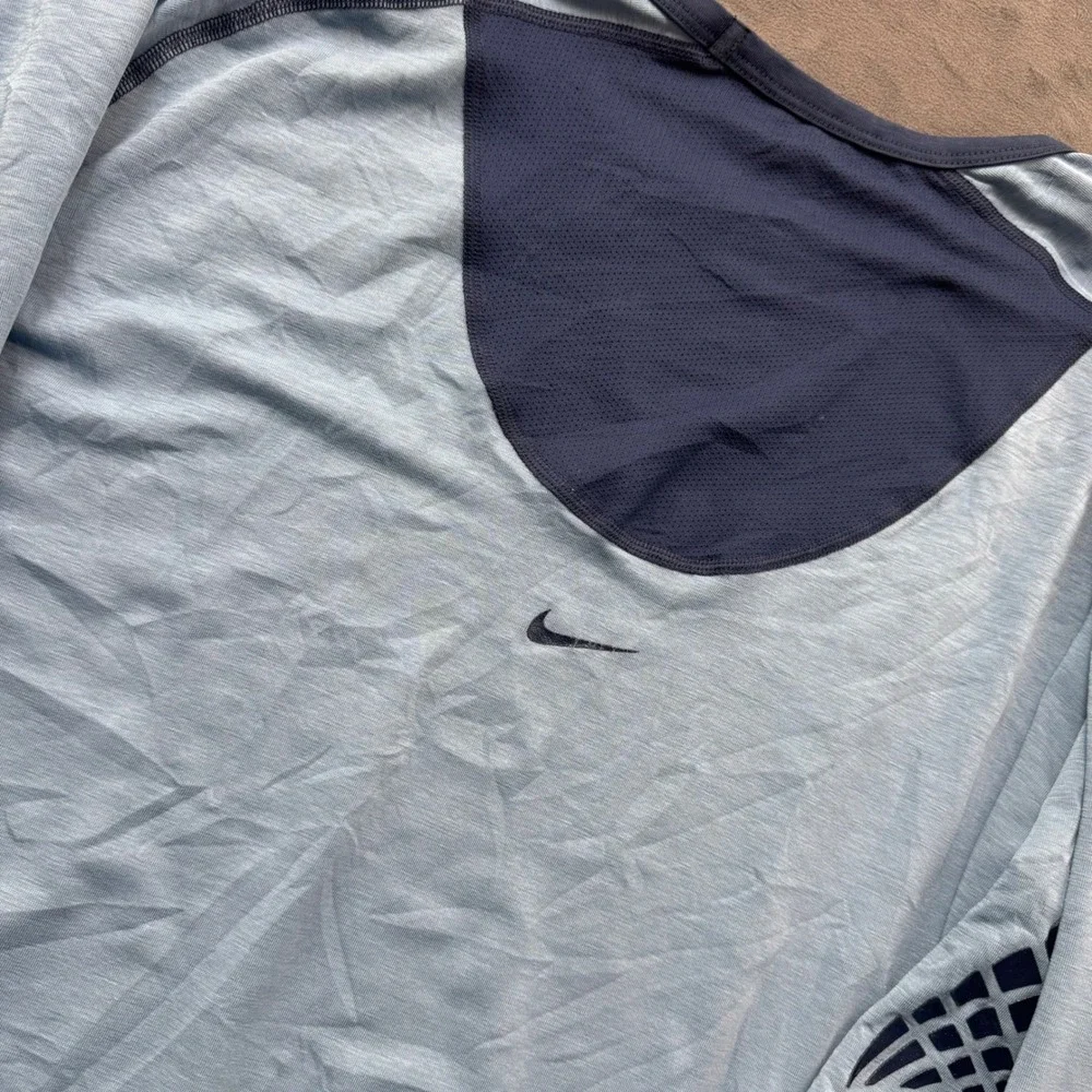 Nike Hockey Dri-FIT Long Sleeve Shirt Mens XXL Blue Elbow Grip Training Top